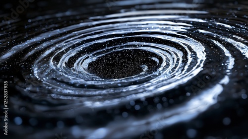 Beautiful abstract representation of water ripple effects with a depth of field focus, showcasing a mesmerizing spiral pattern in dark tones