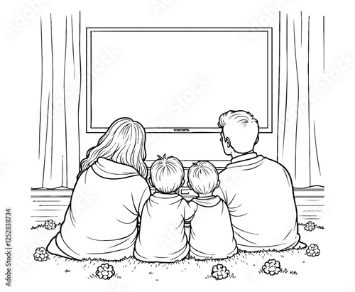 Family Movie Night coloring page