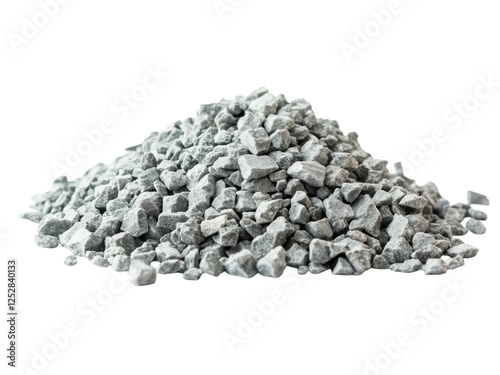 A mound of gray gravel or stone on a black background, showcasing its texture and form.
