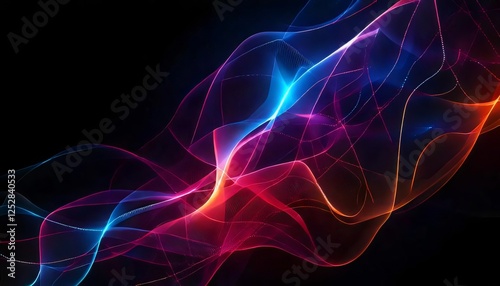 Dark backgrounds with light accents or neon highlights in a minimalist style