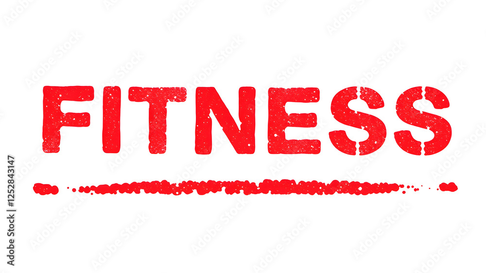 Fitness text stamp red rubber stamp on white background. Generative AI Fitness text stamp red rubber stamp on white background. Generative AI
