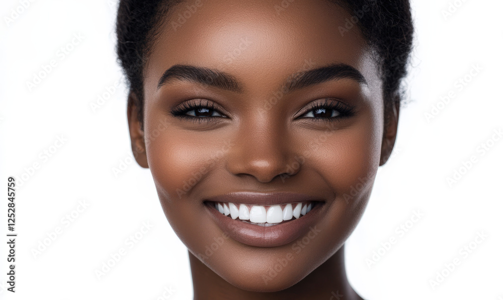 A front facing photo of a fashionable African American woman's face A front facing photo of a fashionable African American woman's face