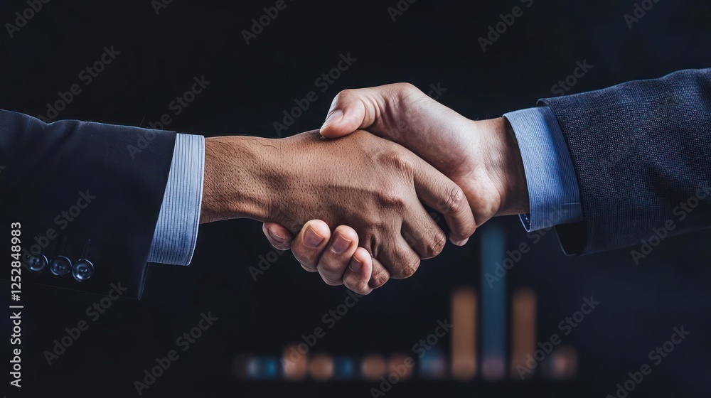 Close-up of a Handshake Between Two Businessmen Against a Dark Background Close-up of a Handshake Between Two Businessmen Against a Dark Background