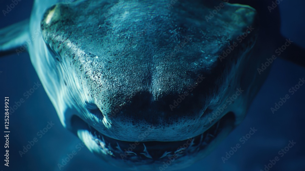 Naklejka premium Great White Shark Close Up Underwater View