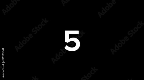 countdown from 10 to 0 with circle on black background. Animation number 10 to 0.