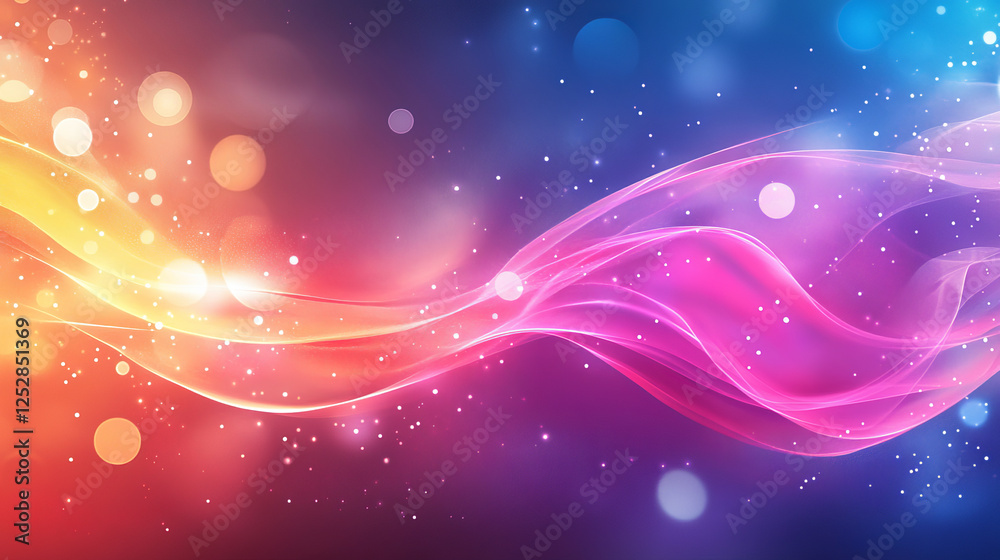 Obraz premium Abstract template color flyer with transparent waves