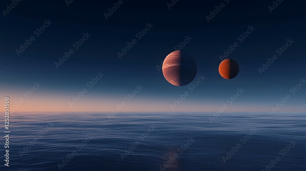 A brown planet with the Milky Way galaxy in the background
A brown planet with the Milky Way galaxy in the background