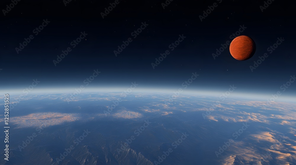A brown planet with the Milky Way galaxy in the background
A brown planet with the Milky Way galaxy in the background