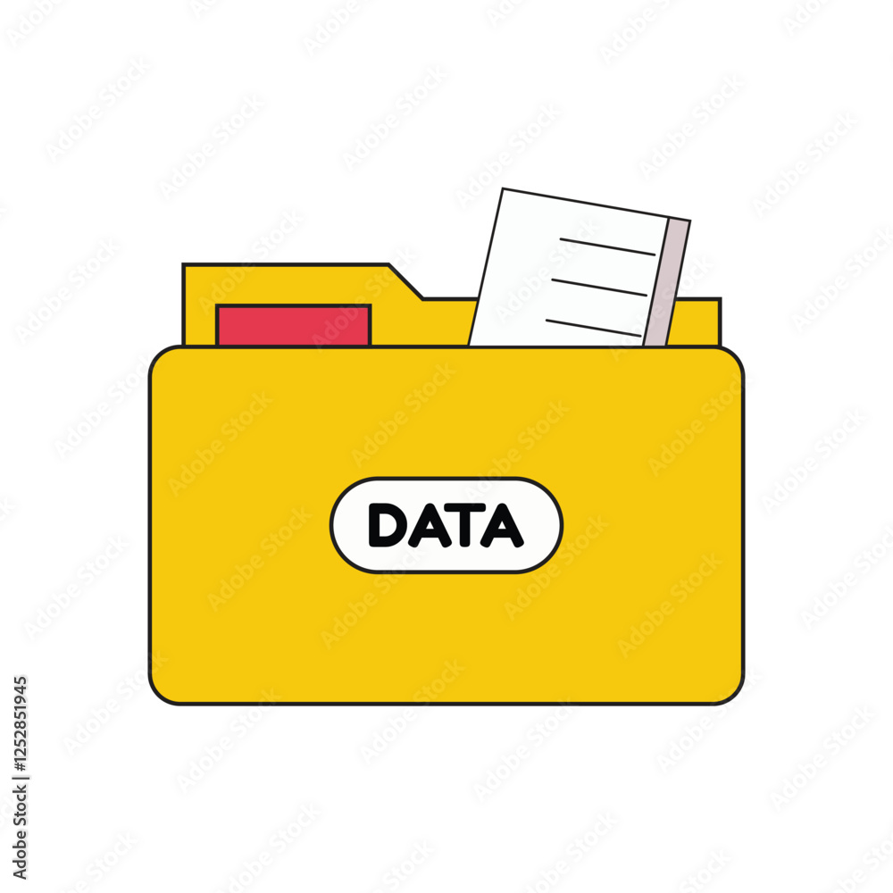 Data folder icon cartoon vector illustration. Data folder icon cartoon vector illustration.