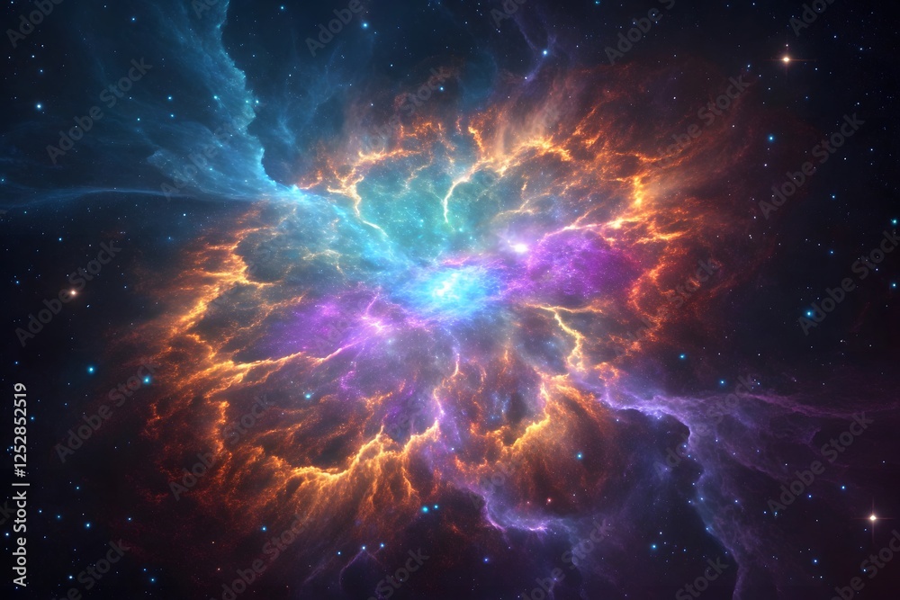 Fototapeta premium Colorful Nebula with Stars in Deep Space Background