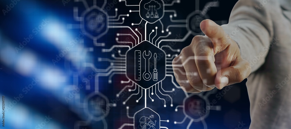 Fototapeta premium Tools concept. Technical Support Customer Service Business Technology Internet Concept