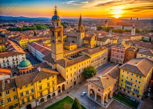 Aerial View of Historic Parma, Italy: Drone Photography of Architectural Gems