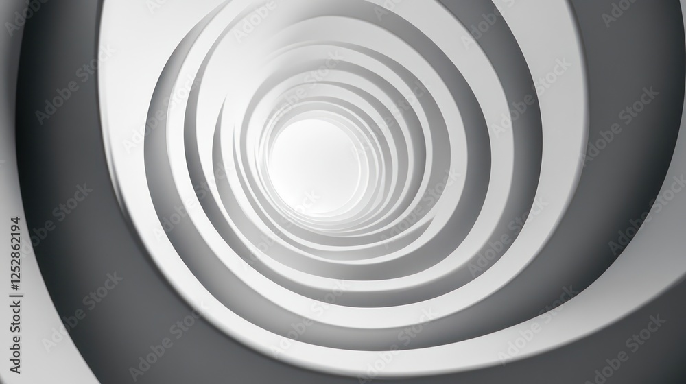 Fototapeta premium Abstract Spiral Tunnel: A Journey into Light and Depth