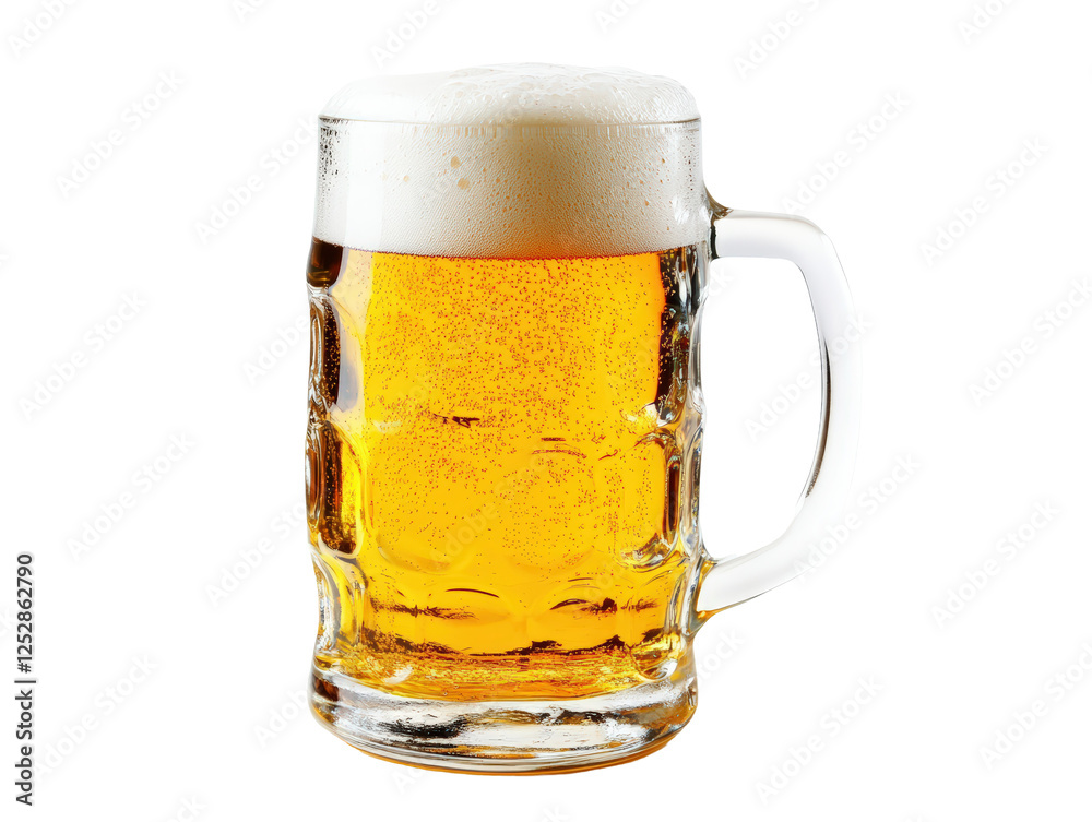 Isolated Pint Glass of Golden Beer with Foam Isolated Pint Glass of Golden Beer with Foam