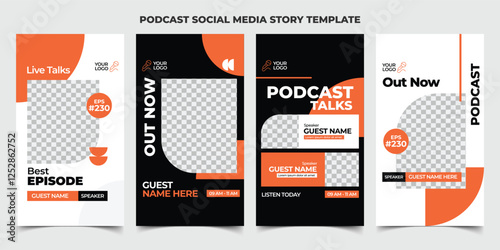 Podcast Social Media Story Template with orange black background