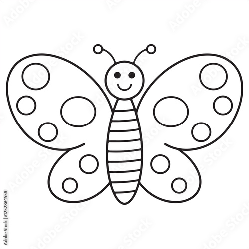 butterfly coloring book  page on white background