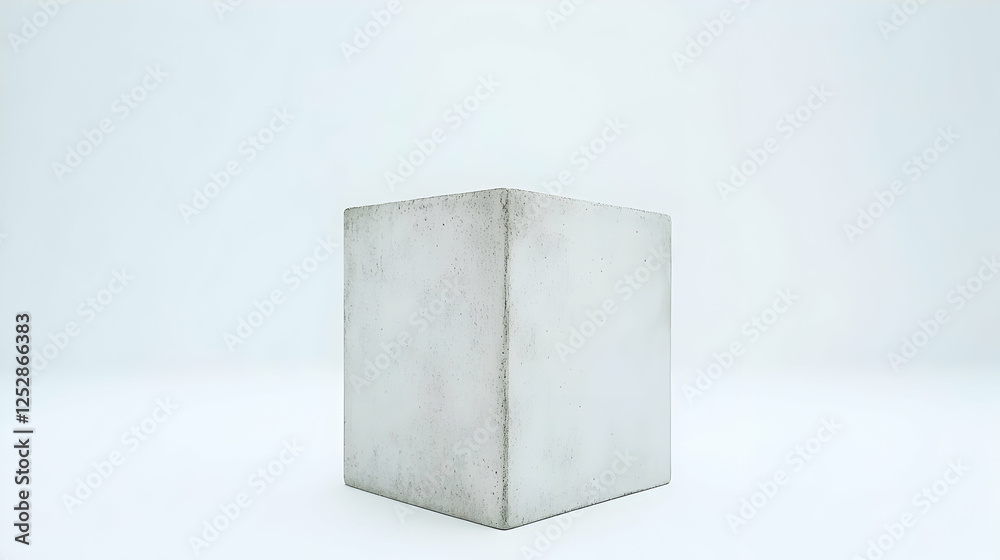Concrete cube on white background; product display Concrete cube on white background; product display