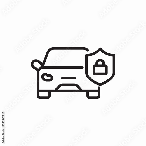 car security protection shield icon vector sign