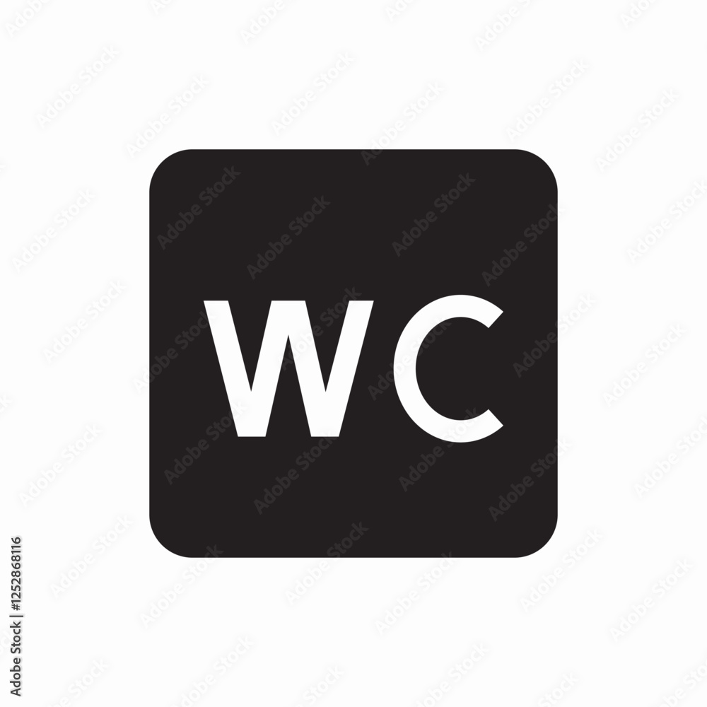 WC toilet bathroom sign icon vector sign WC toilet bathroom sign icon vector sign