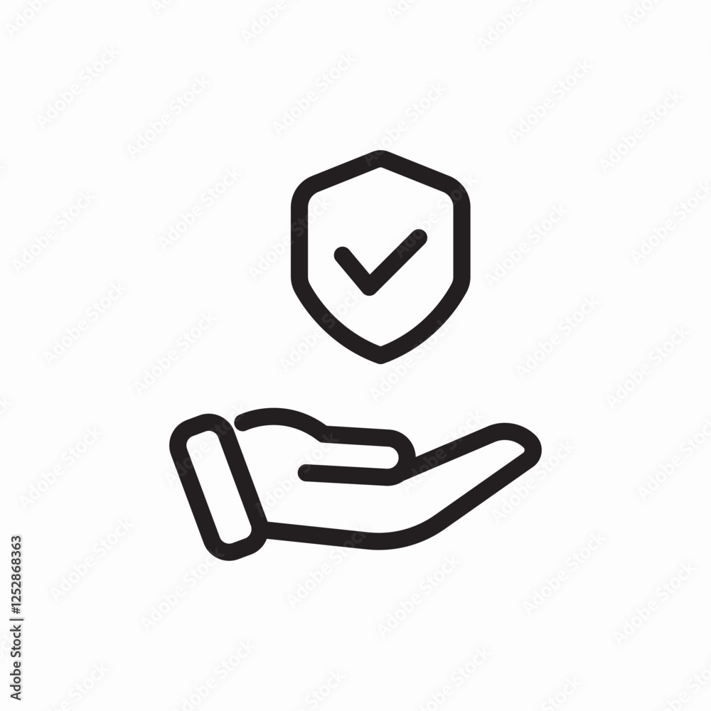 security protection hand shield icon vector sign security protection hand shield icon vector sign