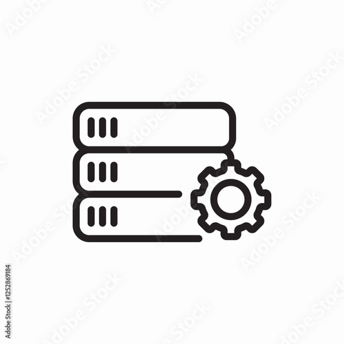 server configuration maintenance gear icon vector sign