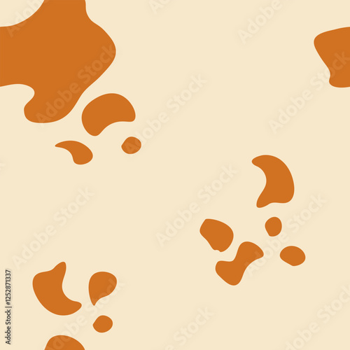 Texture spot, skin orange cow. Trendy animalistic seamless pattern for fashion, packaging, fabric and more.