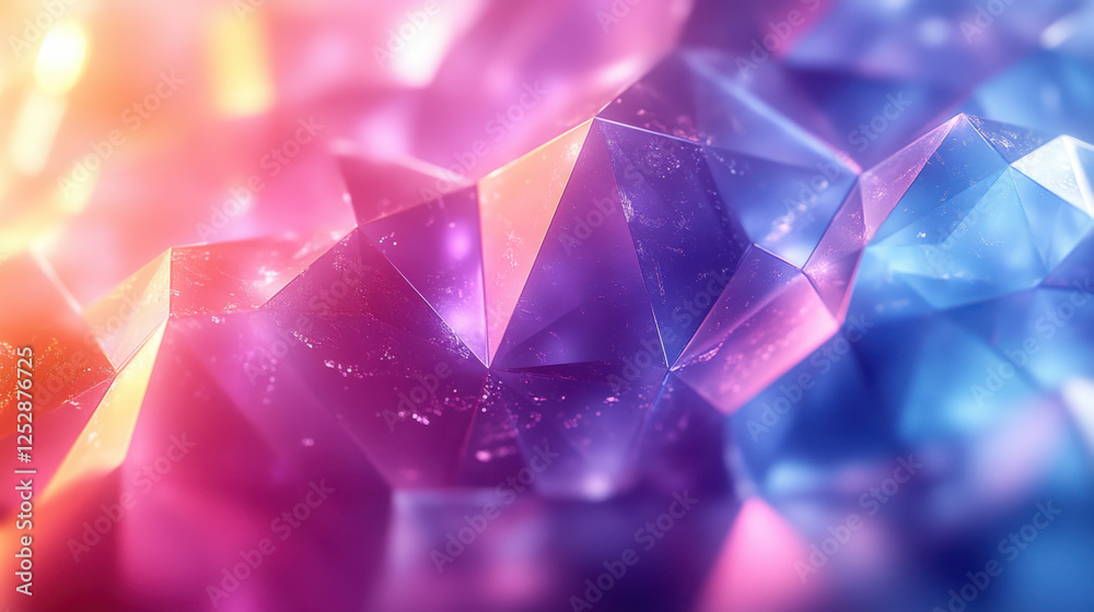 Geometric low-poly background showcasing sharp edges with vibrant blue and pink color gradients at twilight Geometric low-poly background showcasing sharp edges with vibrant blue and pink color gradients at twilight