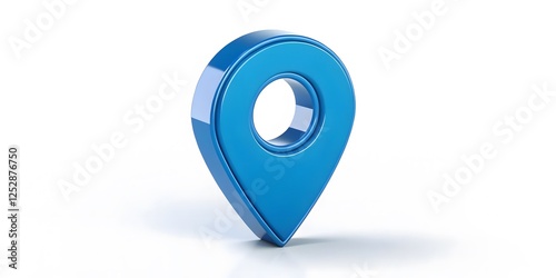 Blue 3D Location Pin Icon on Clean White Background for Navigation Free Download Blue 3D Location Pin Icon on Clean White Background for Navigation - GFXLoad