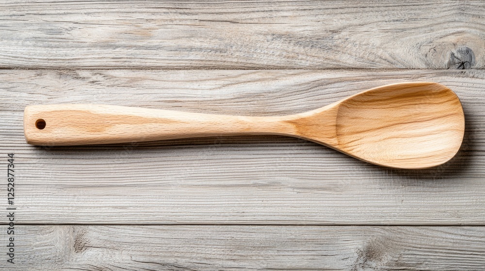 Wooden spoon on rustic wood table, cooking utensil Wooden spoon on rustic wood table, cooking utensil