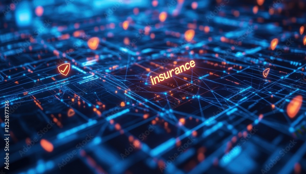Visual Representation of a Safety Net and Insurance Concept with Digital Network Connections and Iconography in Cyber Space Visual Representation of a Safety Net and Insurance Concept with Digital Network Connections and Iconography in Cyber Space