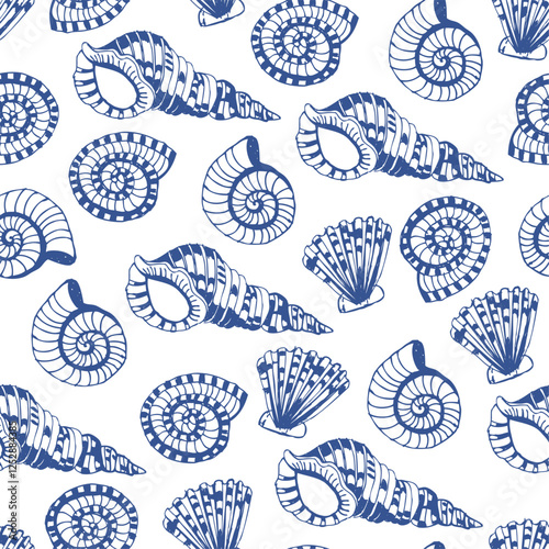 sea shells seamless pattern