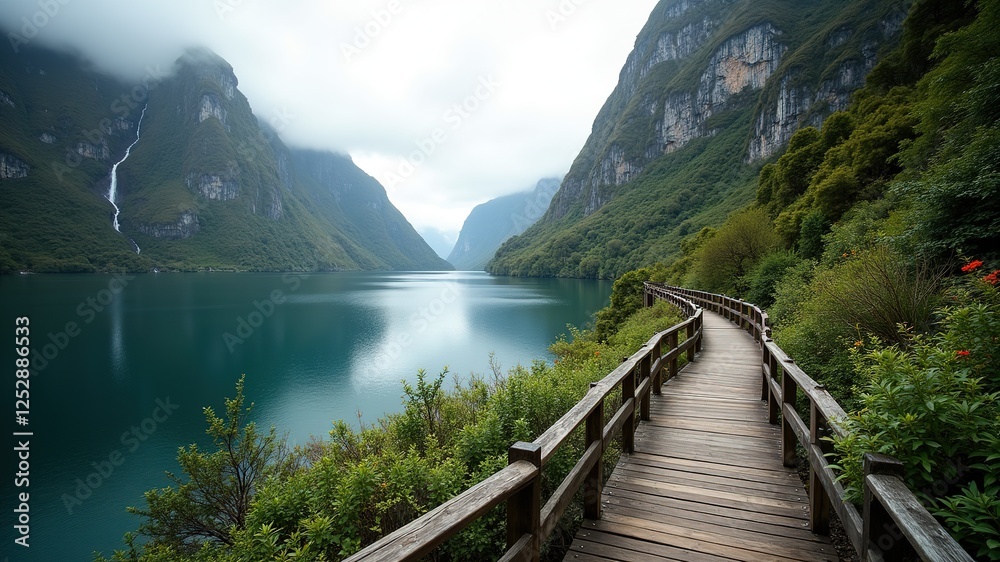 Fototapeta premium Fiordland National Park Chasm Walk, South Island, New Zealand