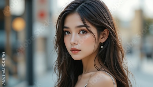 Portrait Of A Young Woman With Soft Expression