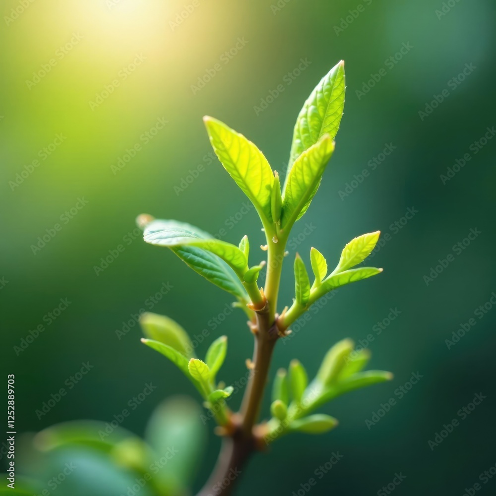 Sapling sprouts unfolding delicate leaves and branches, tree, budding, branch Sapling sprouts unfolding delicate leaves and branches, tree, budding, branch