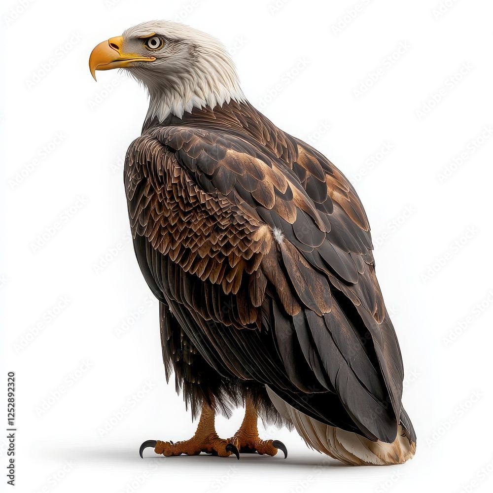 Obraz premium Majestic Bald Eagle with Detailed Feather Texture and Strong Beak