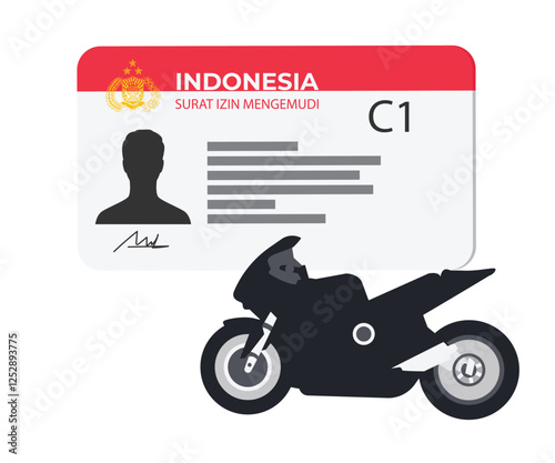 Illustration Vector Graphic of Driving License Indonesian citizen Called SIM Indonesia stock illustration