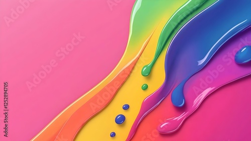 Abstract Pride: Vibrant Rainbow Color Splashes, Dynamic Energy, Festive LGBTQ+ Design, Bold Colorful Background, Perfect for Pride Month Celebrations, photo