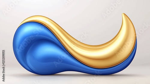 Gold And Blue Liquid Abstract Art Design