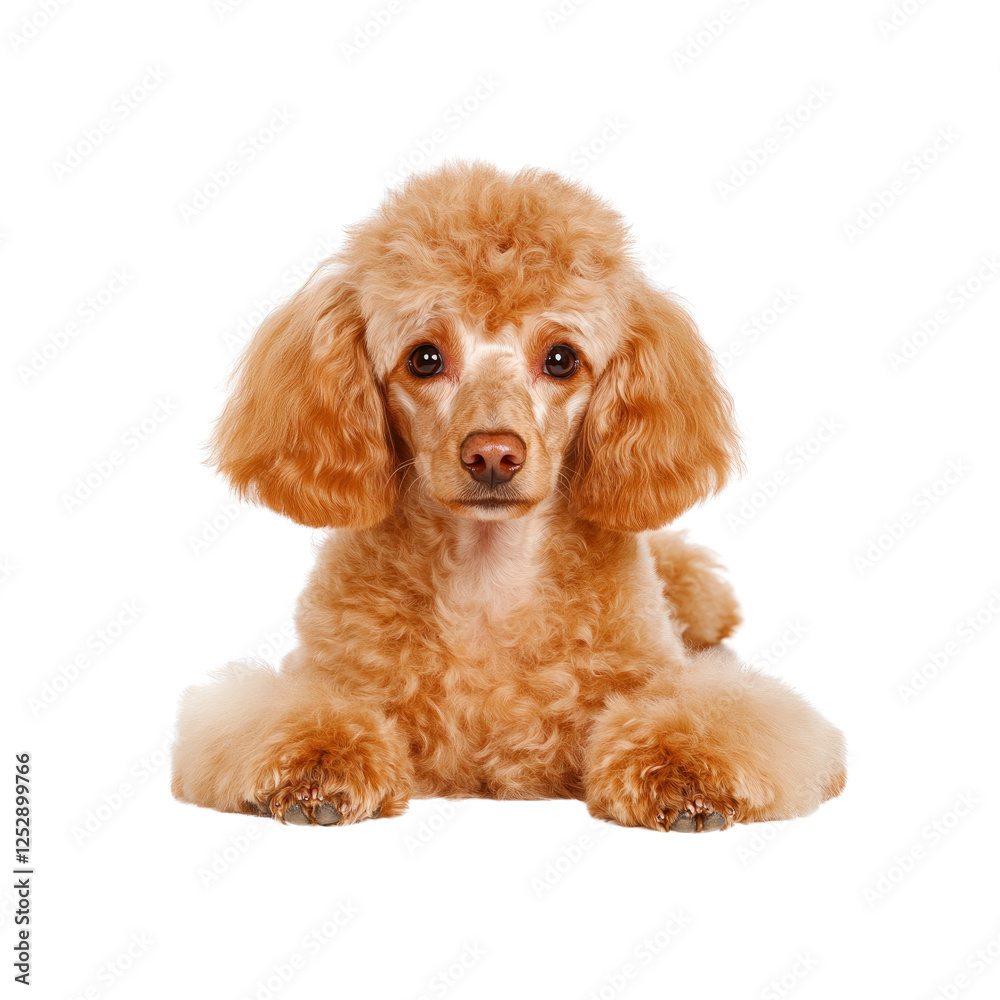 Adorable Apricot Toy Poodle Puppy Lying Down Adorable Apricot Toy Poodle Puppy Lying Down