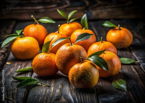 Calabrian Oval Blond Oranges on Black Wood: Rustic Still Life Photography