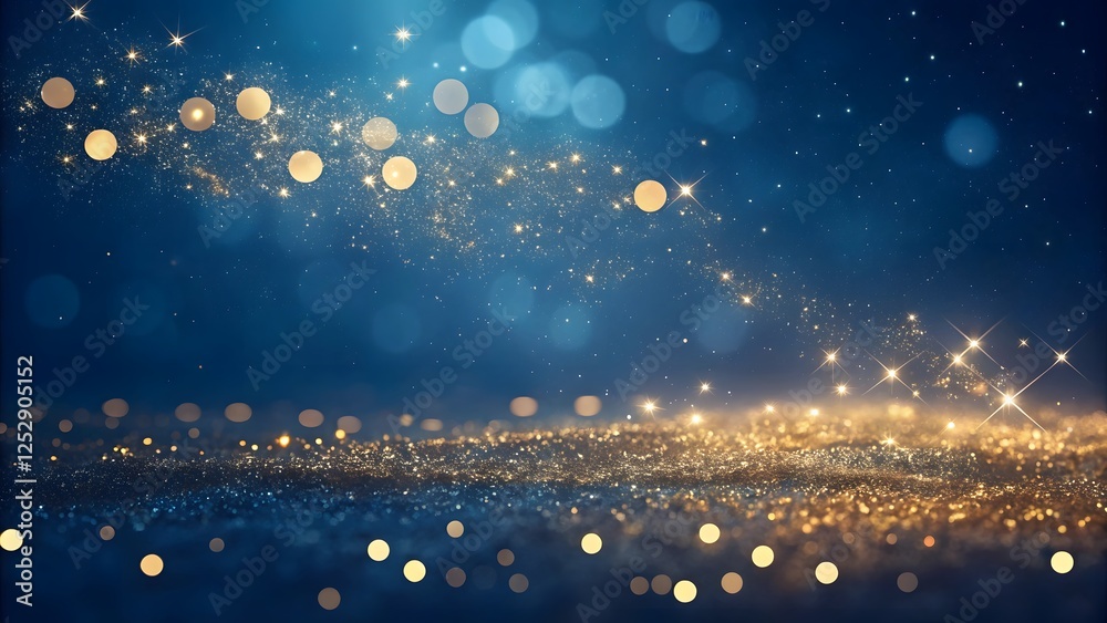 Obraz premium Abstract sparkling background with golden bokeh effect and light