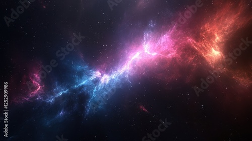 Wallpaper Mural A deep cosmic background with glowing neon streaks of pink, blue, and purple Torontodigital.ca