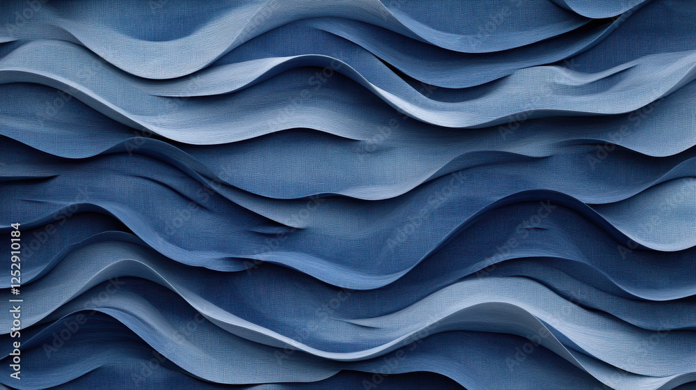 Obraz premium Abstract ocean wave texture with dynamic brushstrokes in deep navy and blue tones, creating fluid and layered pattern. artistic design evokes sense of movement and depth