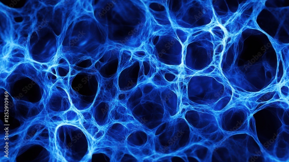 A digital abstract background in shades of blue with glowing particles and depth A digital abstract background in shades of blue with glowing particles and depth