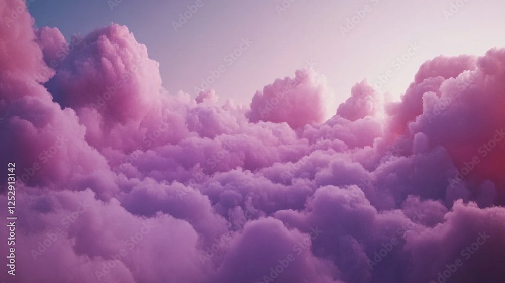 Fototapeta premium A misty pastel cloud background blending soft purple, pink, and aqua