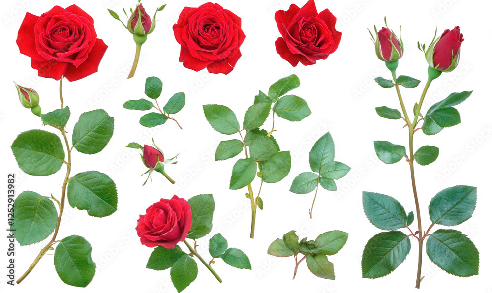 Naklejka premium Vibrant red flowers and petals