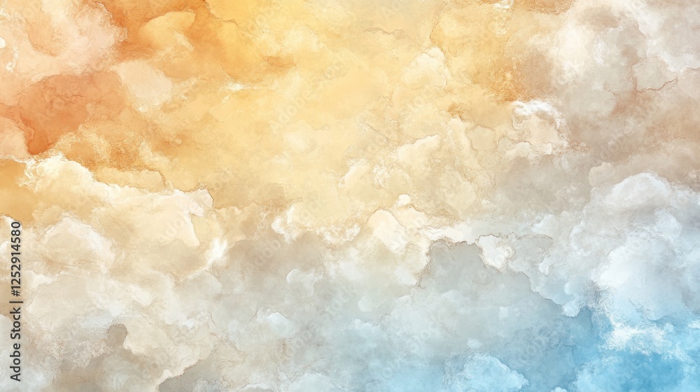 Fototapeta premium A pastel sunrise sky-inspired gradient with soft peach, light blue, and warm yellow