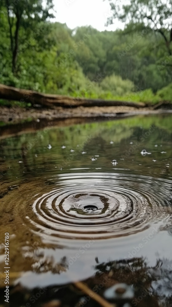 Water ripples, forest reflection, tranquil scene. Water ripples, forest reflection, tranquil scene.