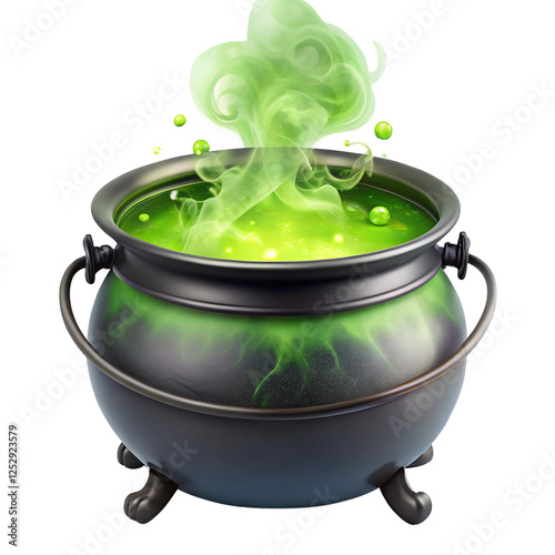  toxic witch cauldron on a white background, png