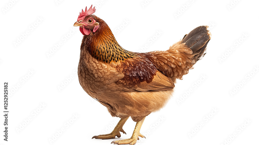 Fototapeta premium Hen standing isolated on transparent background